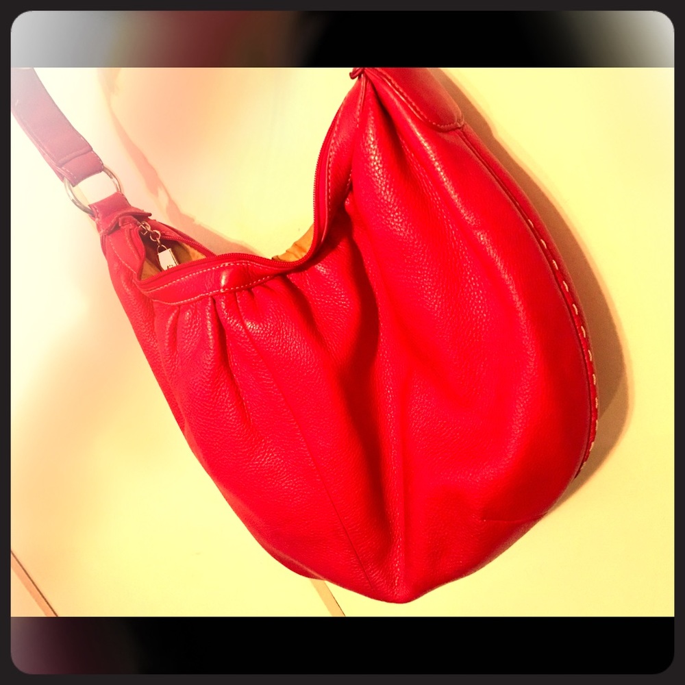 Fire Engine Red Sultry Donald J Pliner Hobo Purse